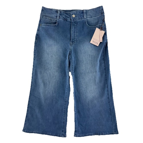 NYDJ Denim - NYDJ Cool Embrace Wide Leg Denim Crop Jeans Size 10P Compass Blue
